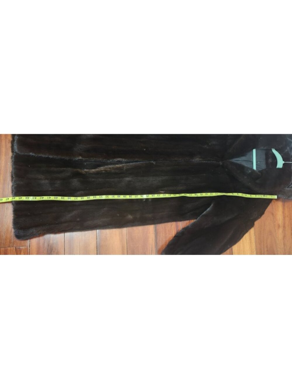 Genuine Mink Fur Full Length Hooded Maxi Coat Dark Brown Detachable Hood Size XL - Picture 15 of 16